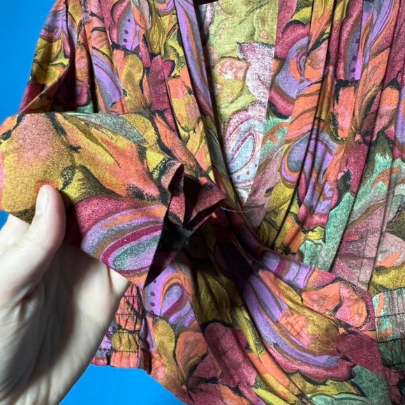 Vintage 1980s Cropped Blazer Blouse Women's Size 14 In Group LTD Purple Orange - Picture 2 of 8